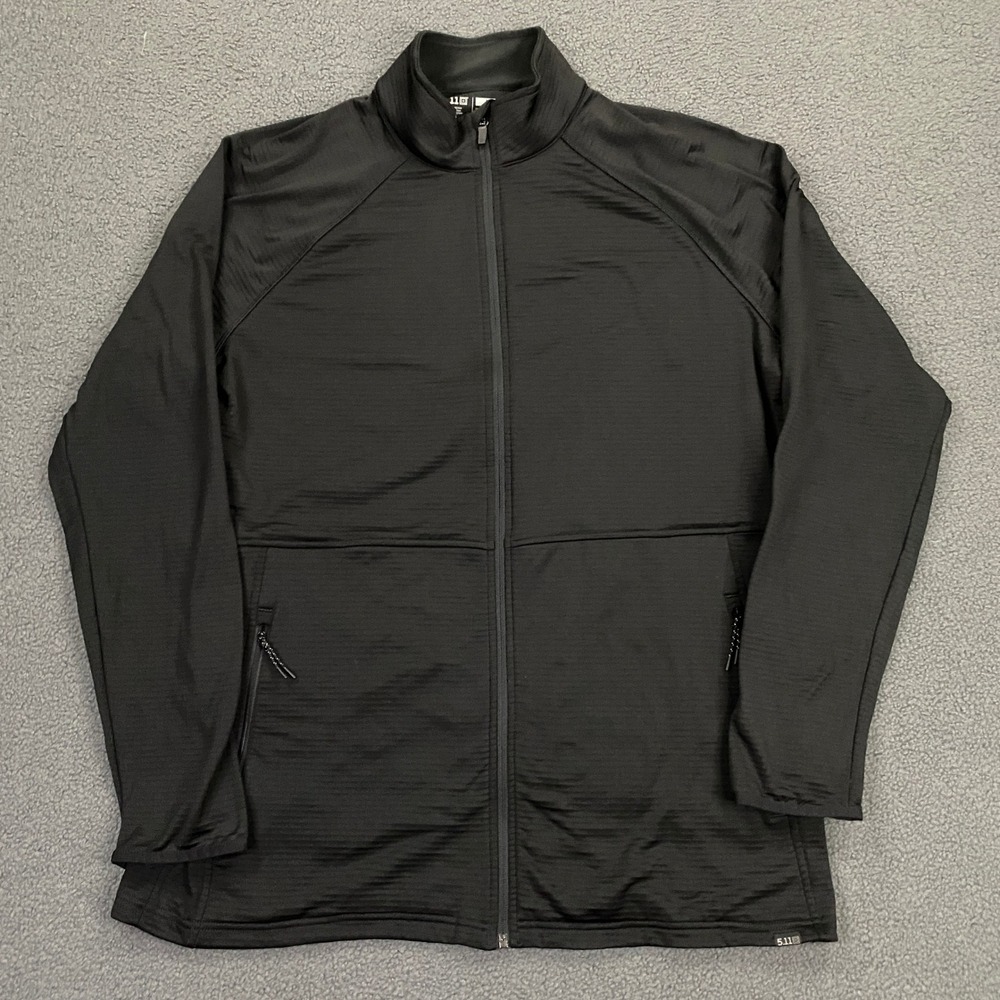 5.11 Tactical Full Zip Jacket Mens XL Black Grid Fleece 72244-019 Activewear